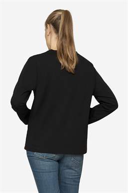Svart t-shirt i 100% ekologisk bomull med amningsfunktion - sett bakifrån